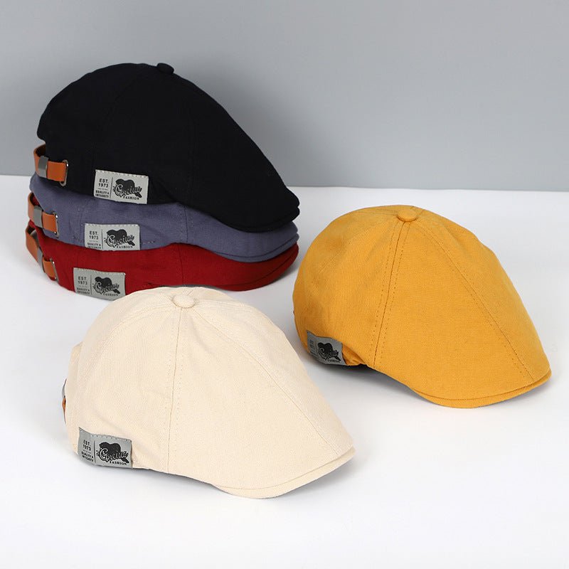 Men's Newsboy Cap Flat Cap with Adjustable Strap and Structured Brim