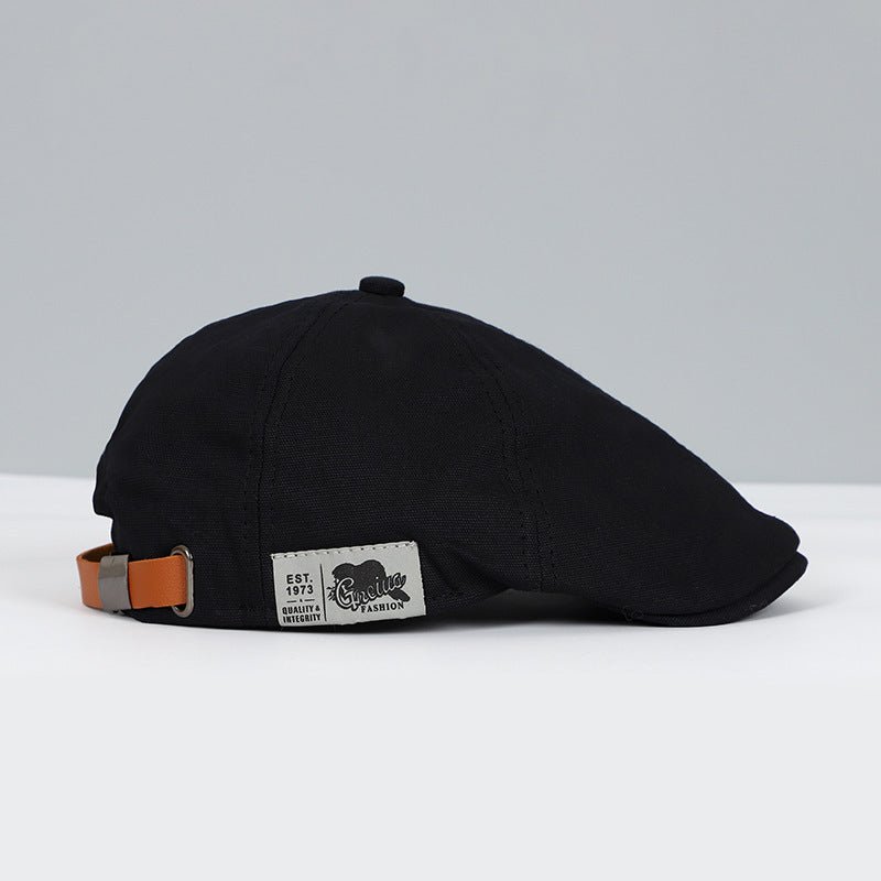 Men's Newsboy Cap Flat Cap with Adjustable Strap and Structured Brim