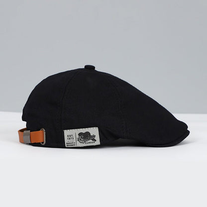 Men's Newsboy Cap Flat Cap with Adjustable Strap and Structured Brim