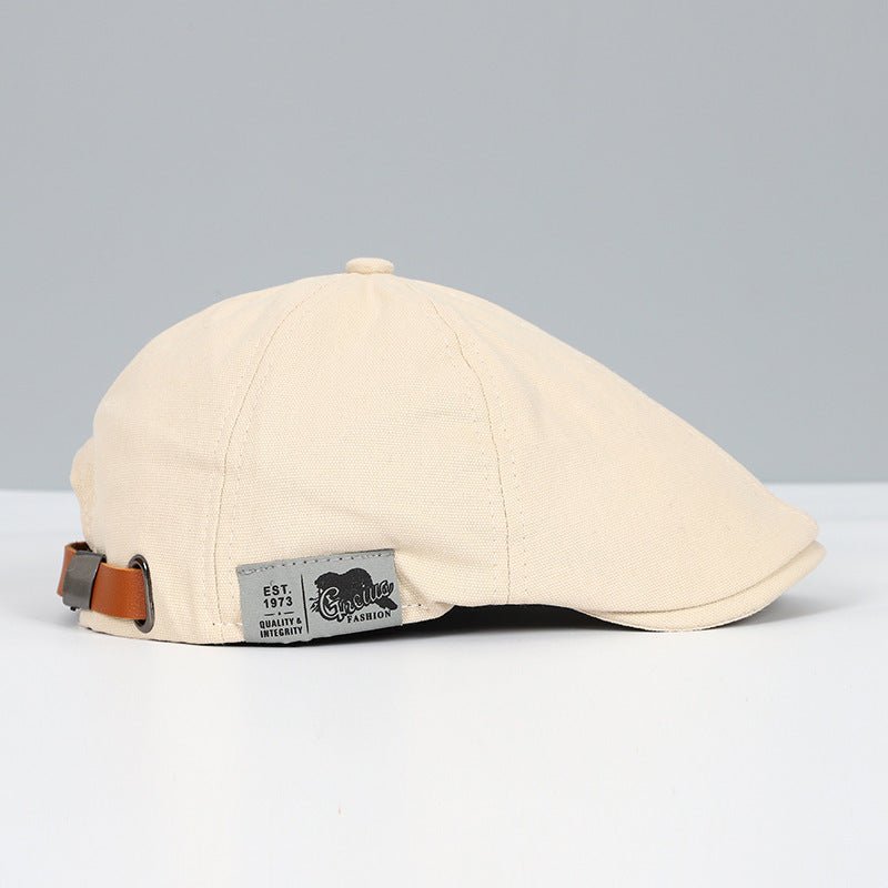 Men's Newsboy Cap Flat Cap with Adjustable Strap and Structured Brim