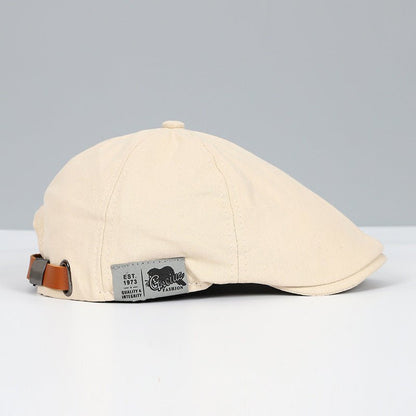 Men's Newsboy Cap Flat Cap with Adjustable Strap and Structured Brim