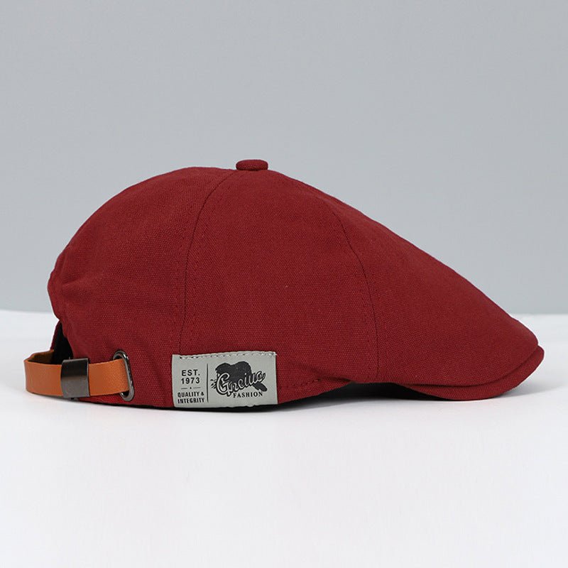 Men's Newsboy Cap Flat Cap with Adjustable Strap and Structured Brim
