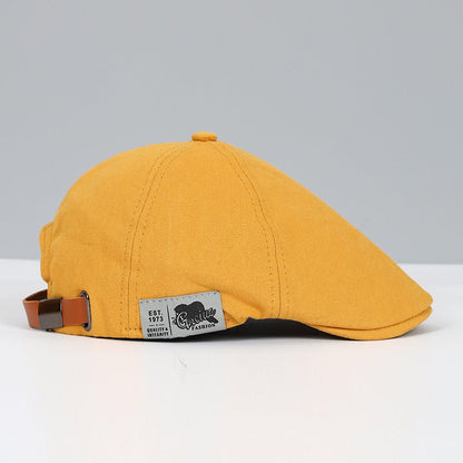 Men's Newsboy Cap Flat Cap with Adjustable Strap and Structured Brim