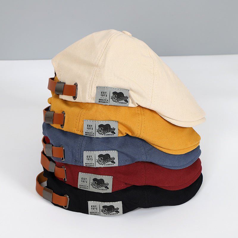 Men's Newsboy Cap Flat Cap with Adjustable Strap and Structured Brim