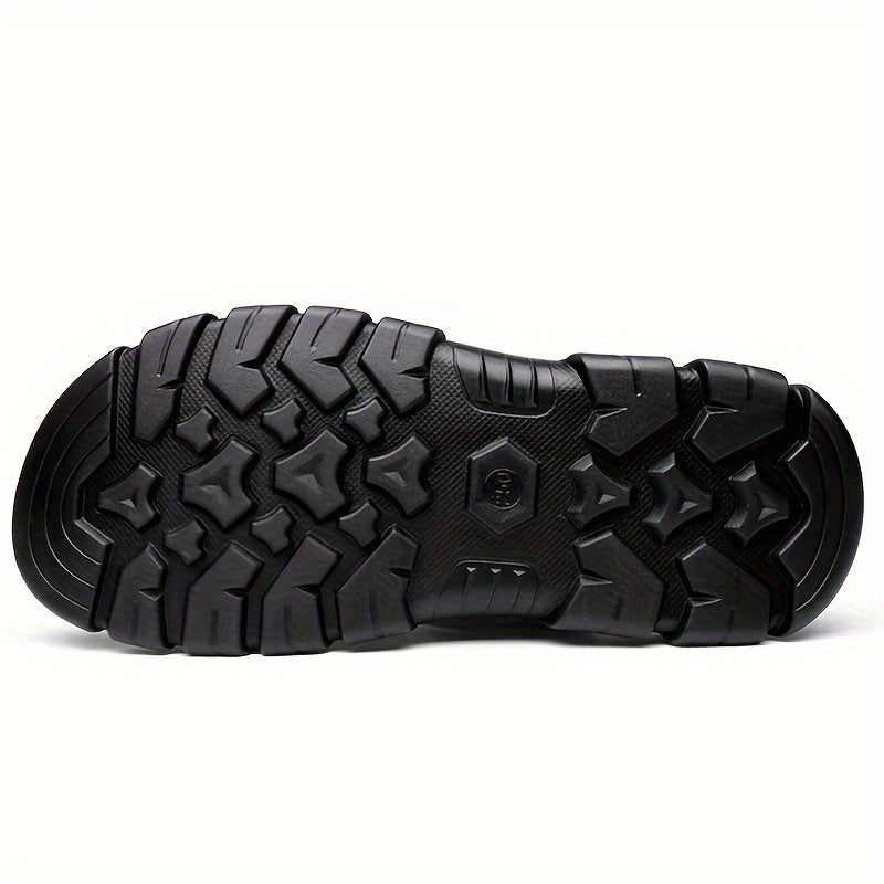 Men's Open Toe Sandals with Adjustable Buckle Strap and Synthetic Upper