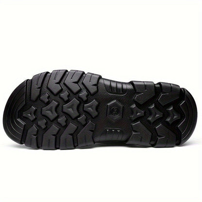 Men's Open Toe Sandals with Adjustable Buckle Strap and Synthetic Upper