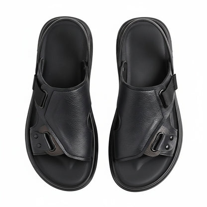 Men's Open Toe Sandals with Adjustable Elastic Strap and Chunky Sole