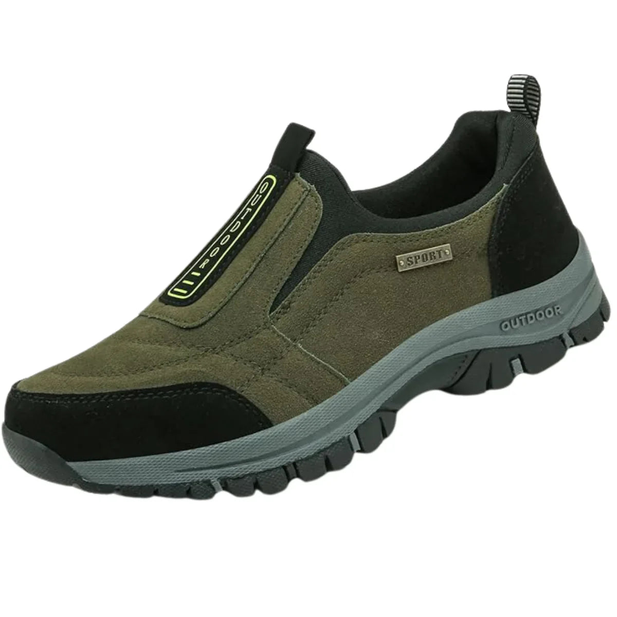 Men's Orthopedic Hiking Shoes Slip-On with Round Toe and Rubber Outsole