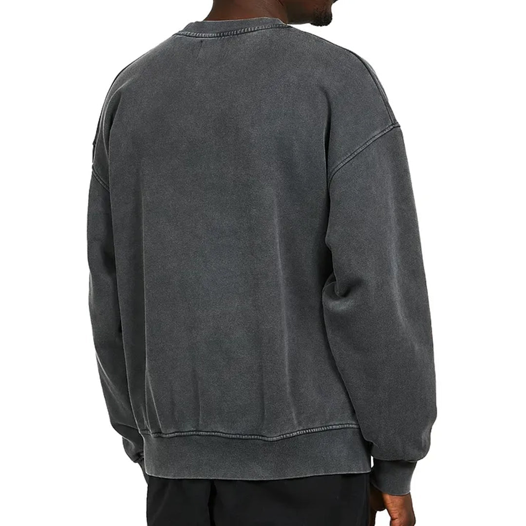 Men's Oversized Crewneck Sweatshirt with Drop Shoulders and Ribbed Cuffs