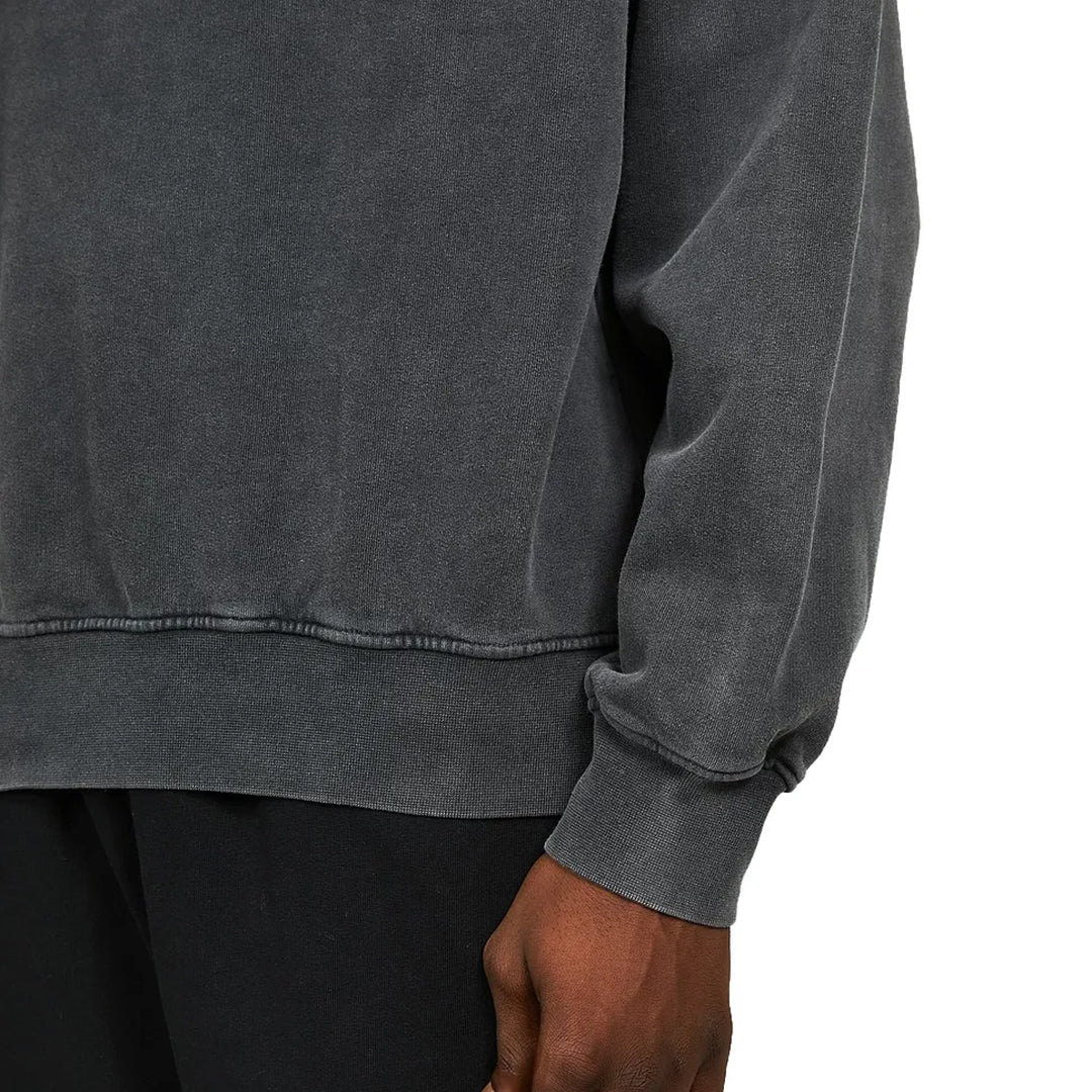 Men's Oversized Crewneck Sweatshirt with Drop Shoulders and Ribbed Cuffs