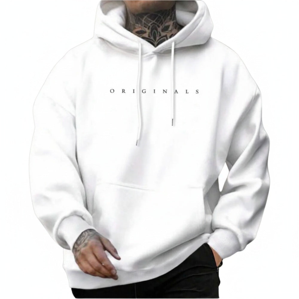 Men's Oversized Hoodie with Kangaroo Pocket and Drawstring Hood