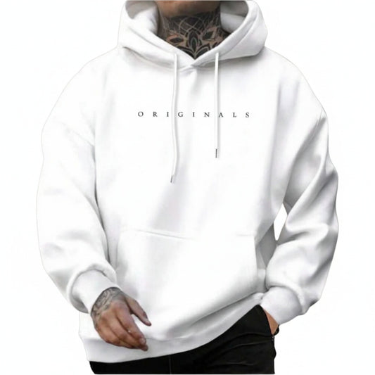 Men's Oversized Hoodie with Kangaroo Pocket and Drawstring Hood