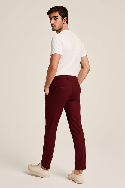 Men's Dress Pants with Button and Zip Closure