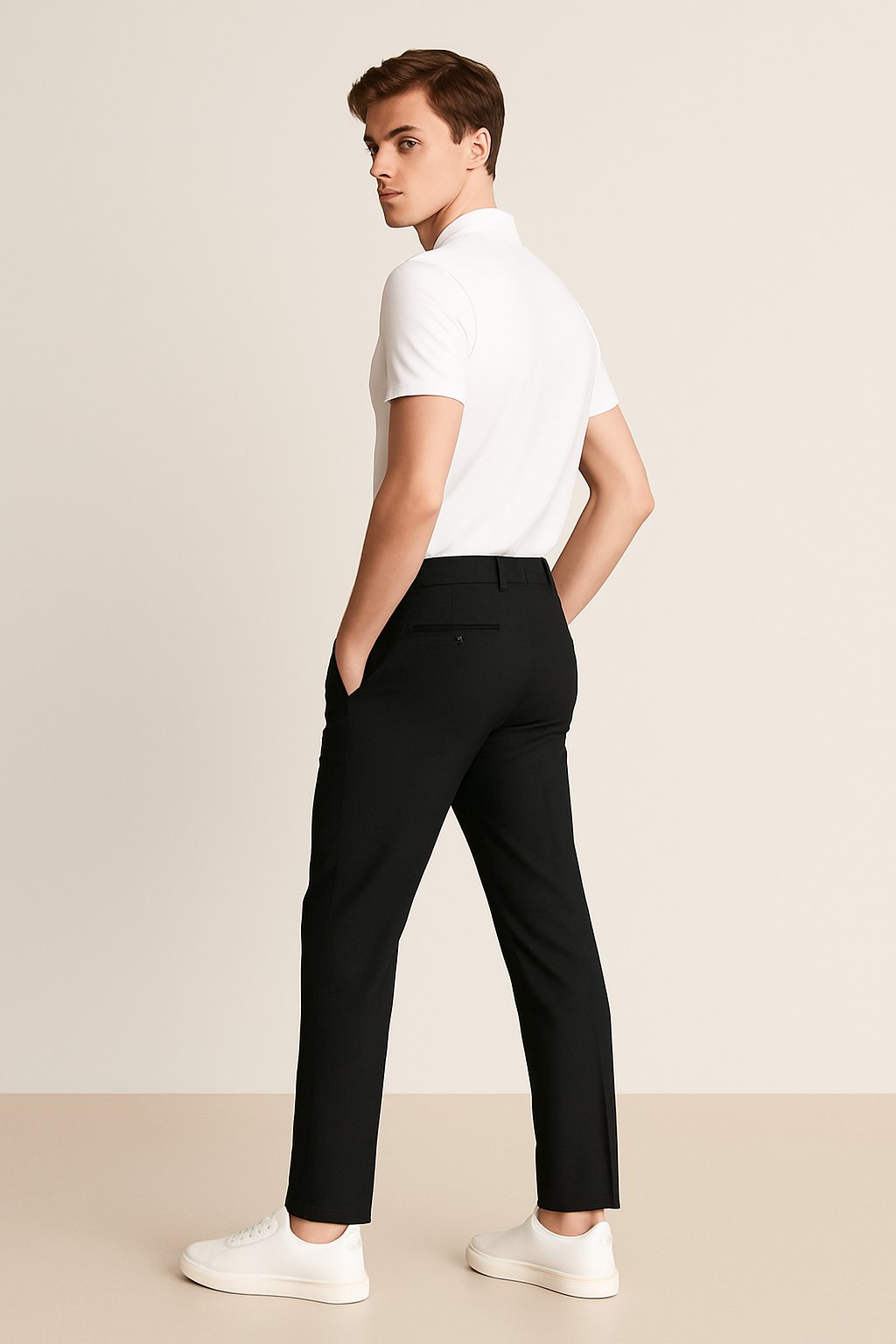 Men's Dress Pants with Button and Zip Closure