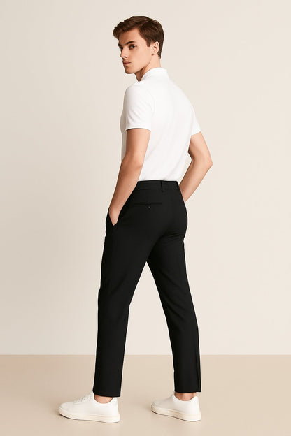Men's Dress Pants with Button and Zip Closure
