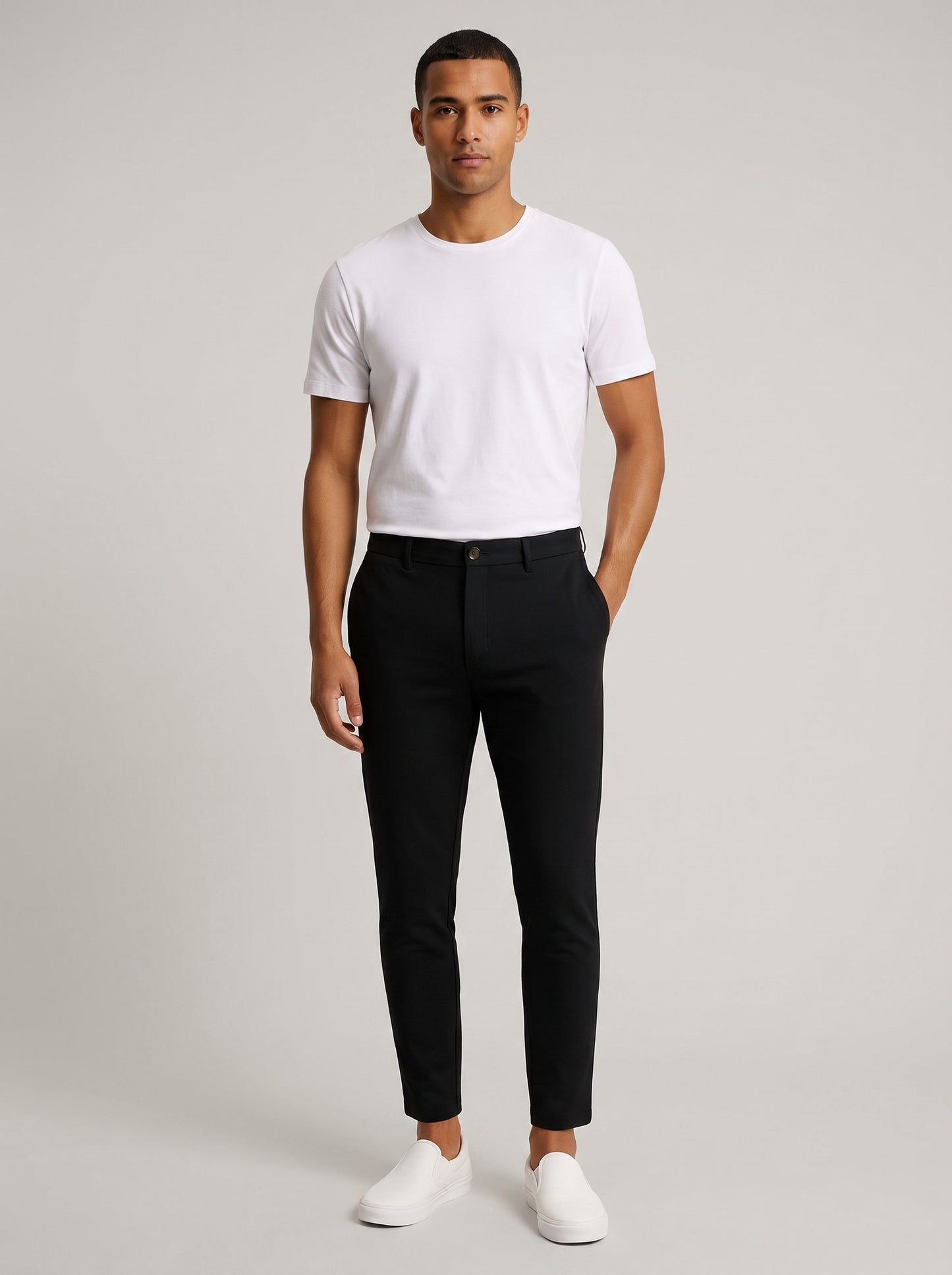 Men's Dress Pants with Button and Zip Closure