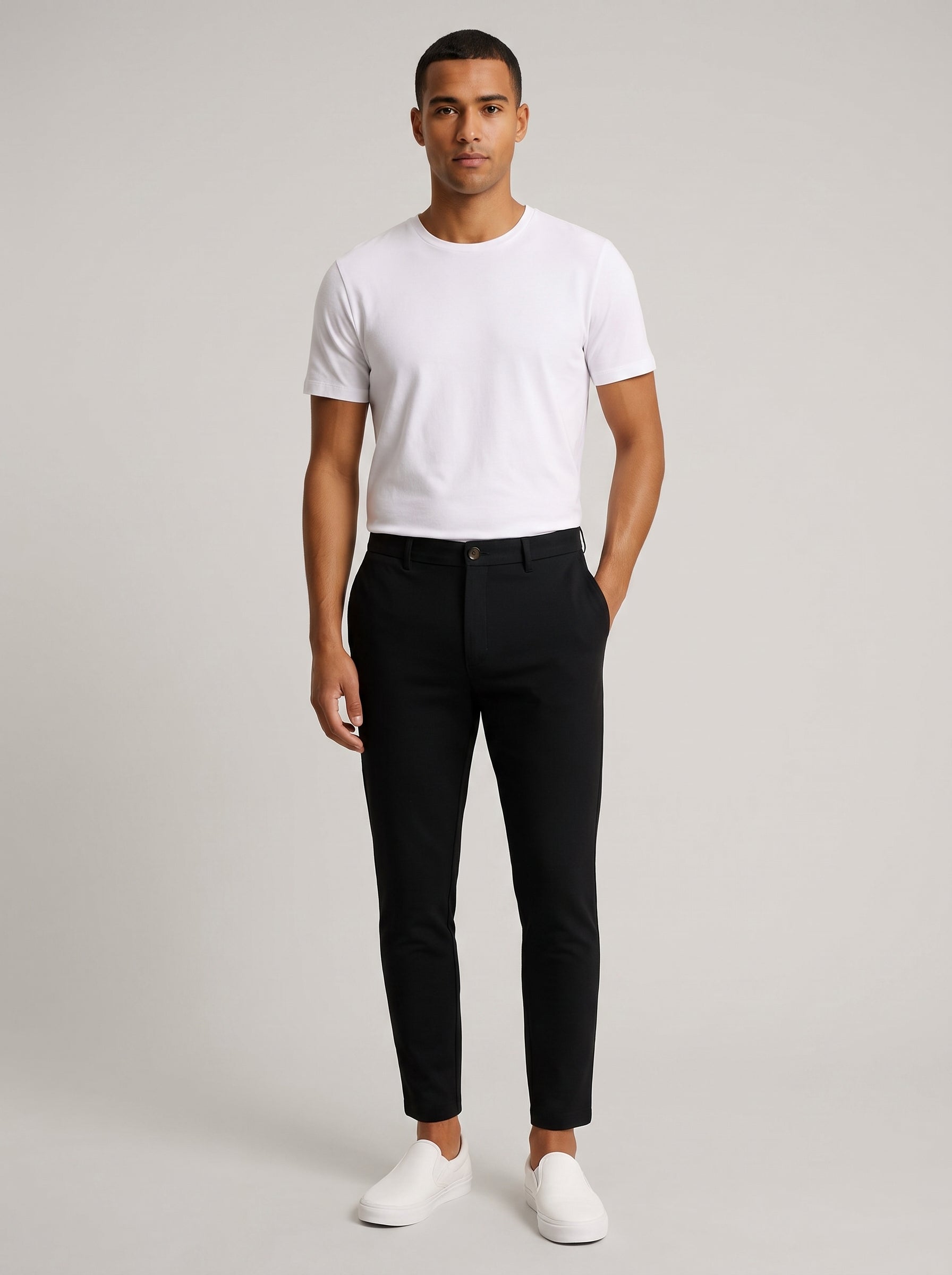 Men's Dress Pants with Button and Zip Closure