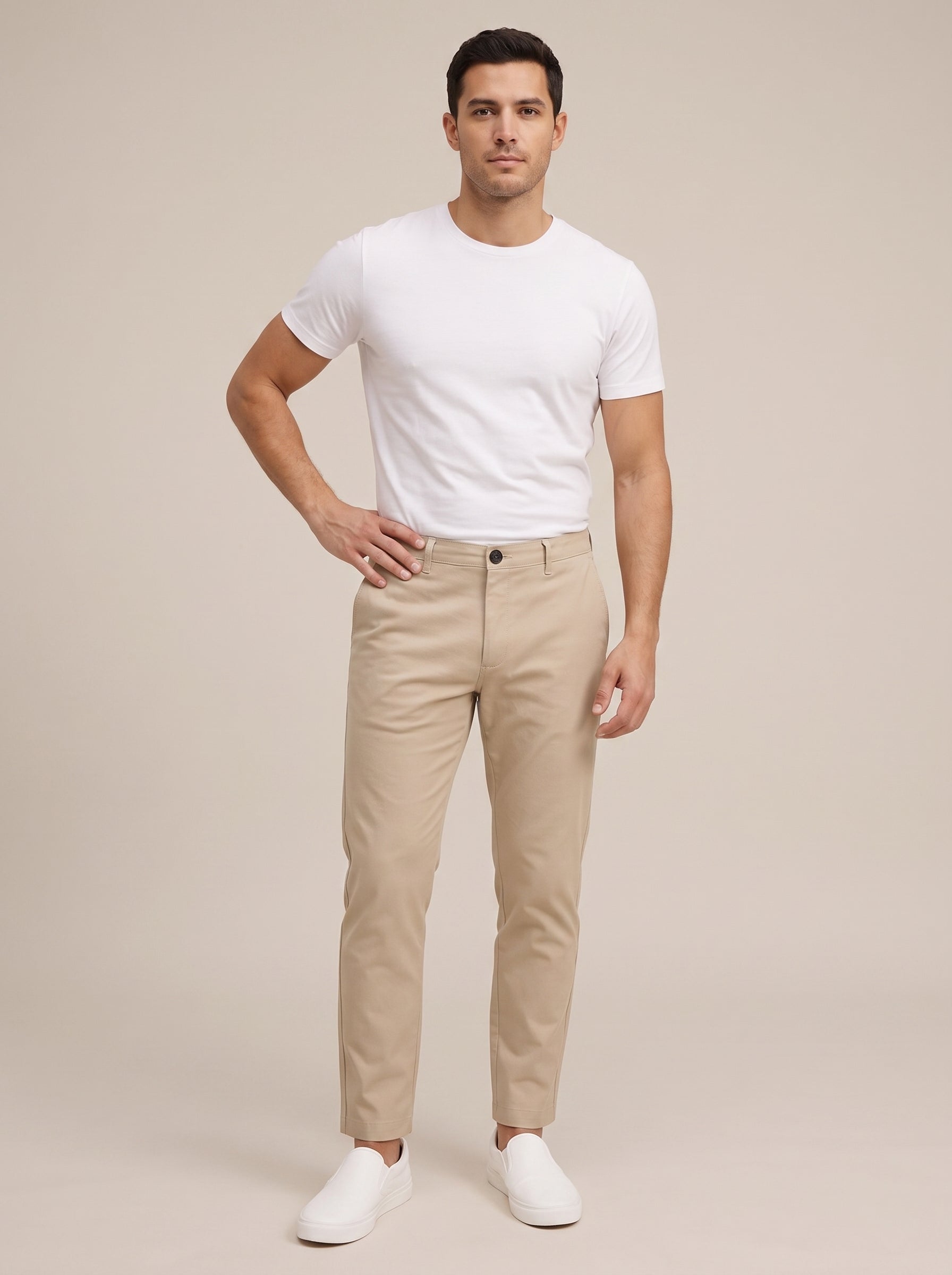 Men's Dress Pants with Button and Zip Closure