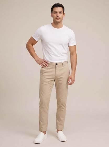 Men's Dress Pants with Button and Zip Closure