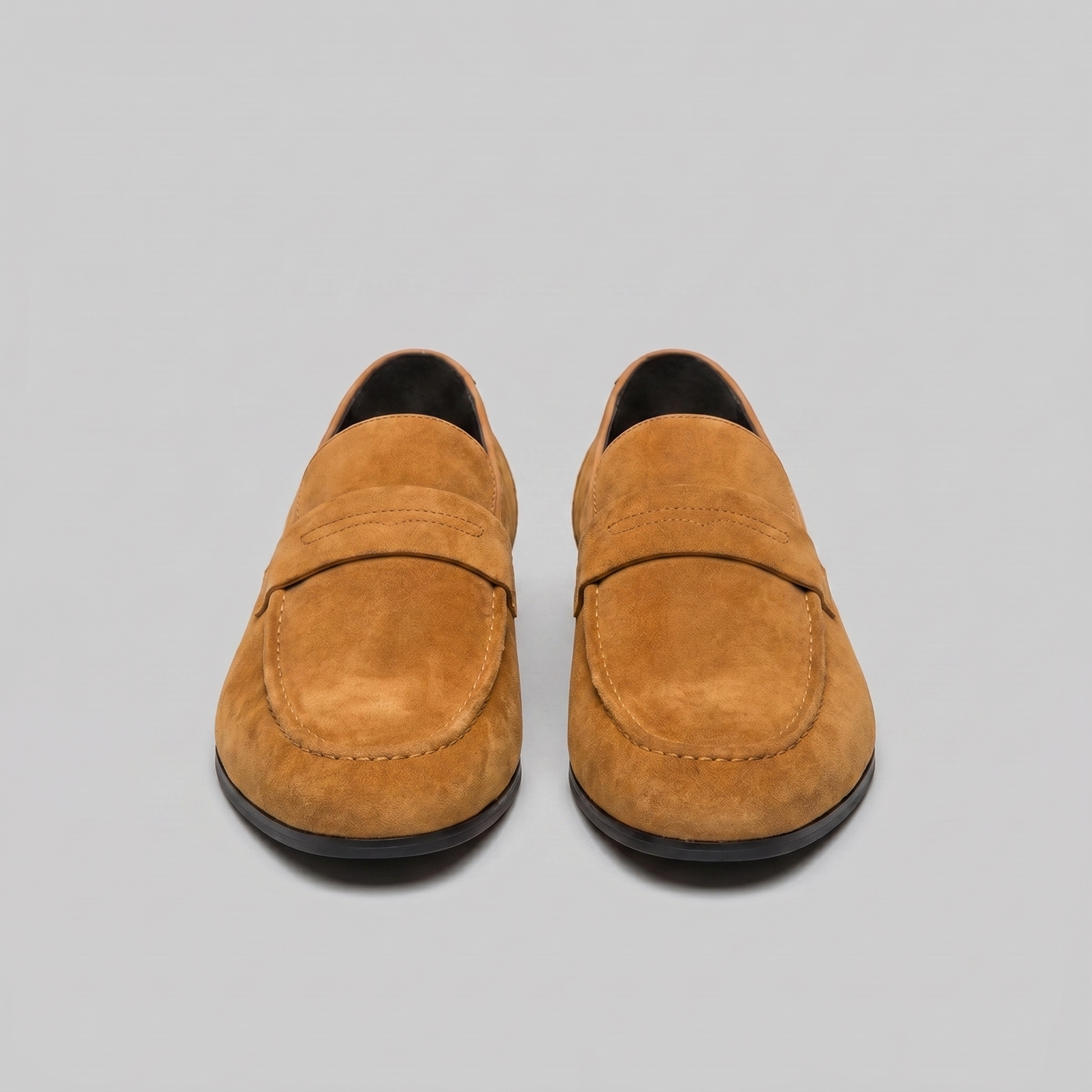 Men's Penny Loafers with Slip-On Design and Moccasin Seam Detail