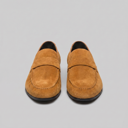 Men's Penny Loafers with Slip-On Design and Moccasin Seam Detail