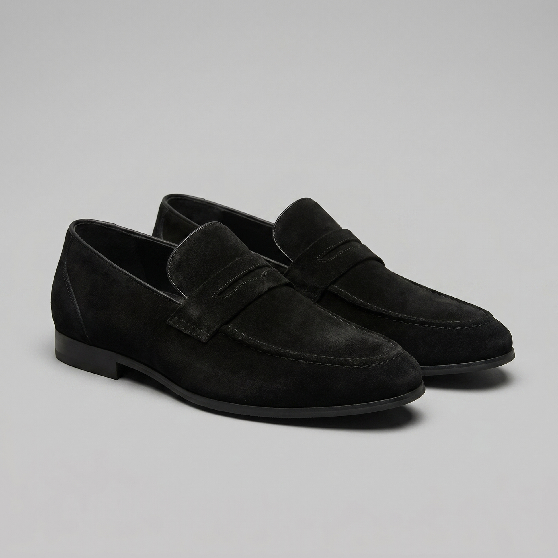 Men's Penny Loafers with Slip-On Design and Moccasin Seam Detail
