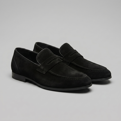 Men's Penny Loafers with Slip-On Design and Moccasin Seam Detail