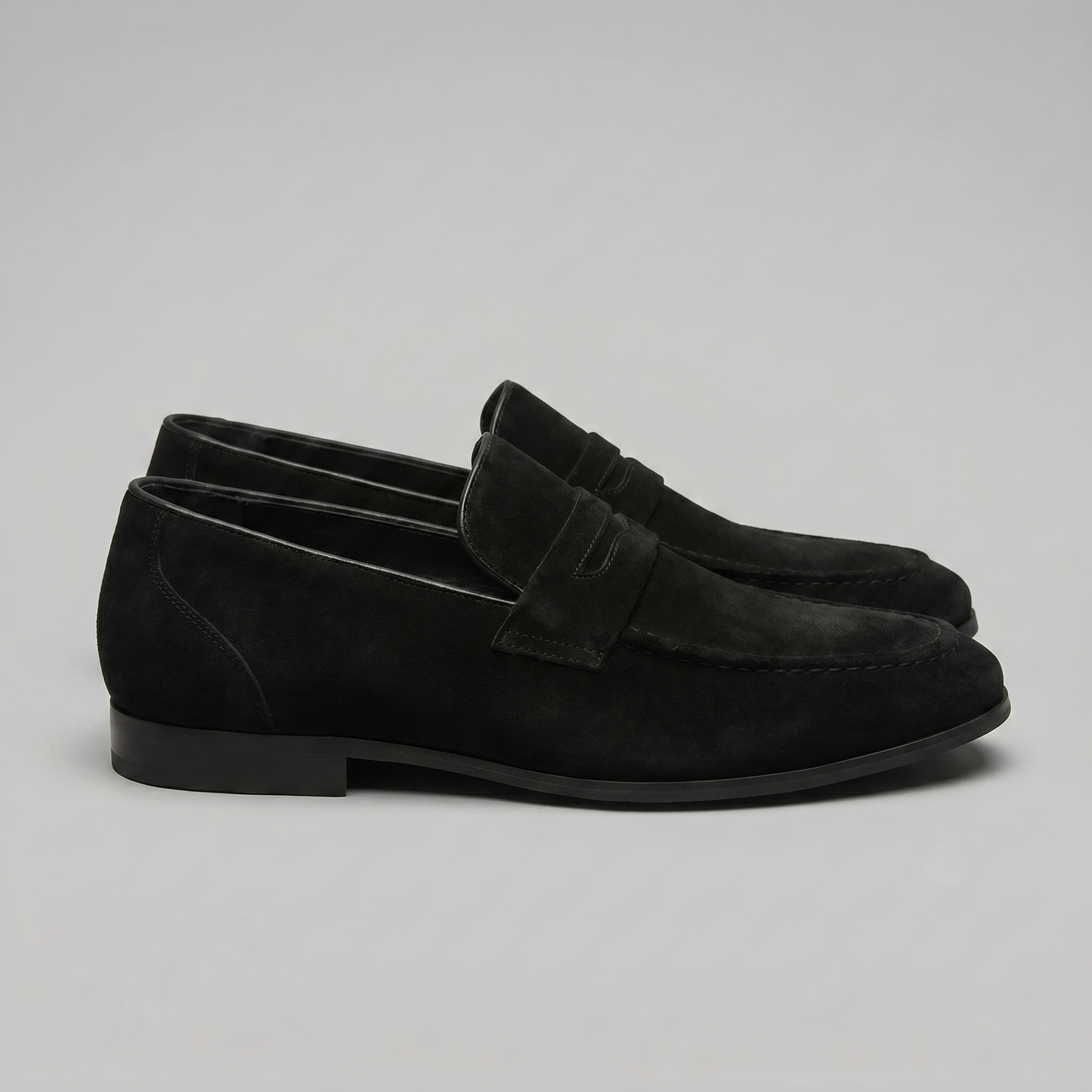 Men's Penny Loafers with Slip-On Design and Moccasin Seam Detail