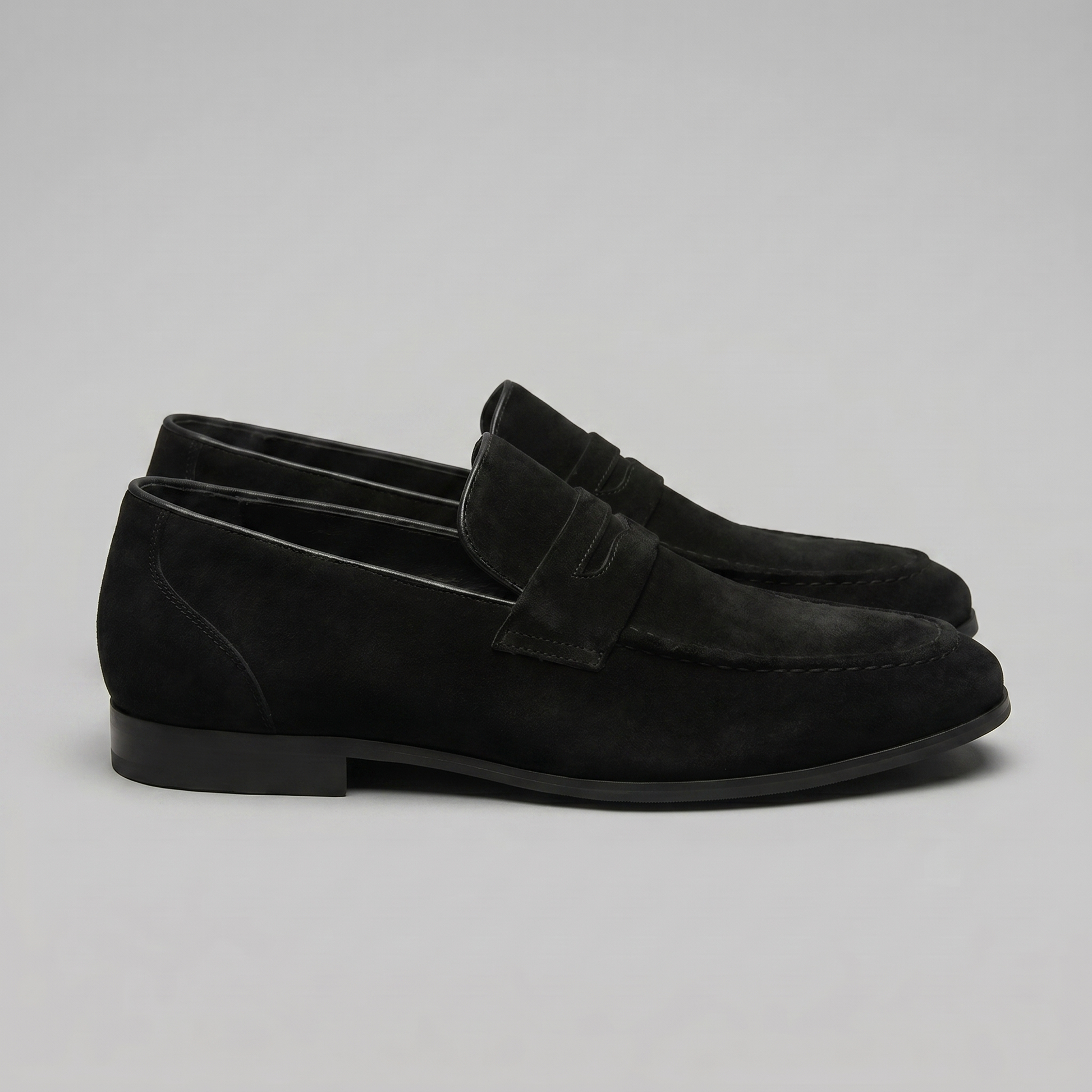 Men's Penny Loafers with Slip-On Design and Moccasin Seam Detail