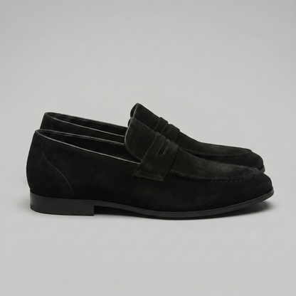 Men's Penny Loafers with Slip-On Design and Moccasin Seam Detail