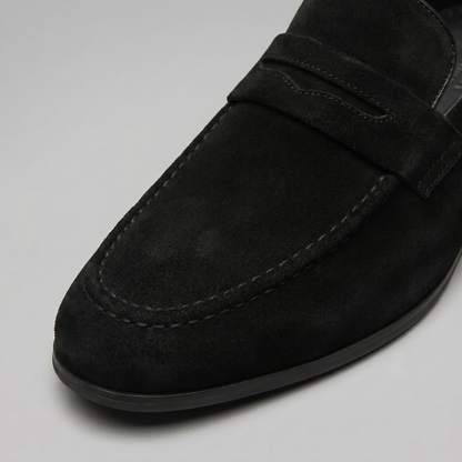 Men's Penny Loafers with Slip-On Design and Moccasin Seam Detail