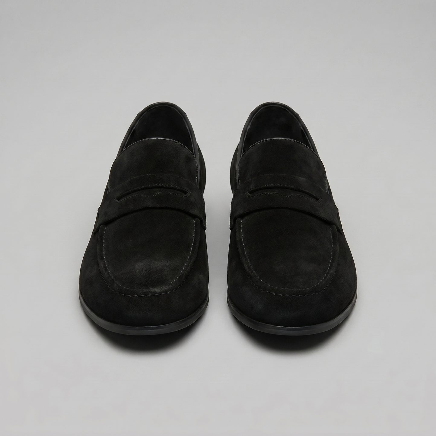 Men's Penny Loafers with Slip-On Design and Moccasin Seam Detail