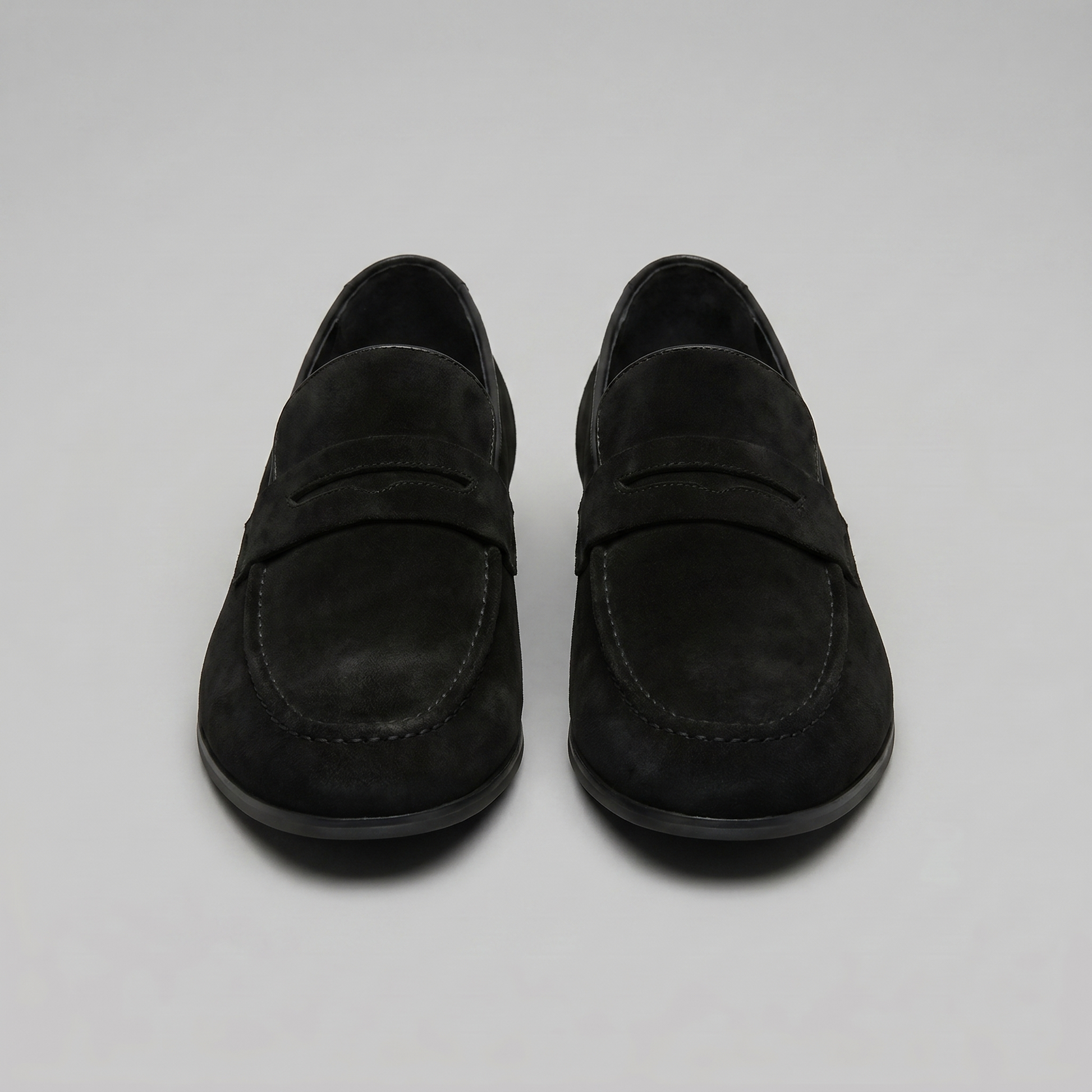 Men's Penny Loafers with Slip-On Design and Moccasin Seam Detail