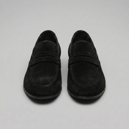 Men's Penny Loafers with Slip-On Design and Moccasin Seam Detail