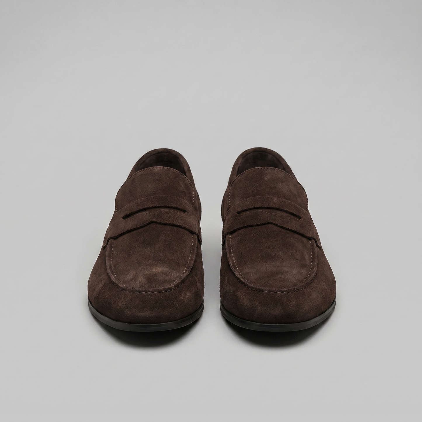 Men's Penny Loafers with Slip-On Design and Moccasin Seam Detail