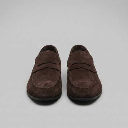 Men's Penny Loafers with Slip-On Design and Moccasin Seam Detail