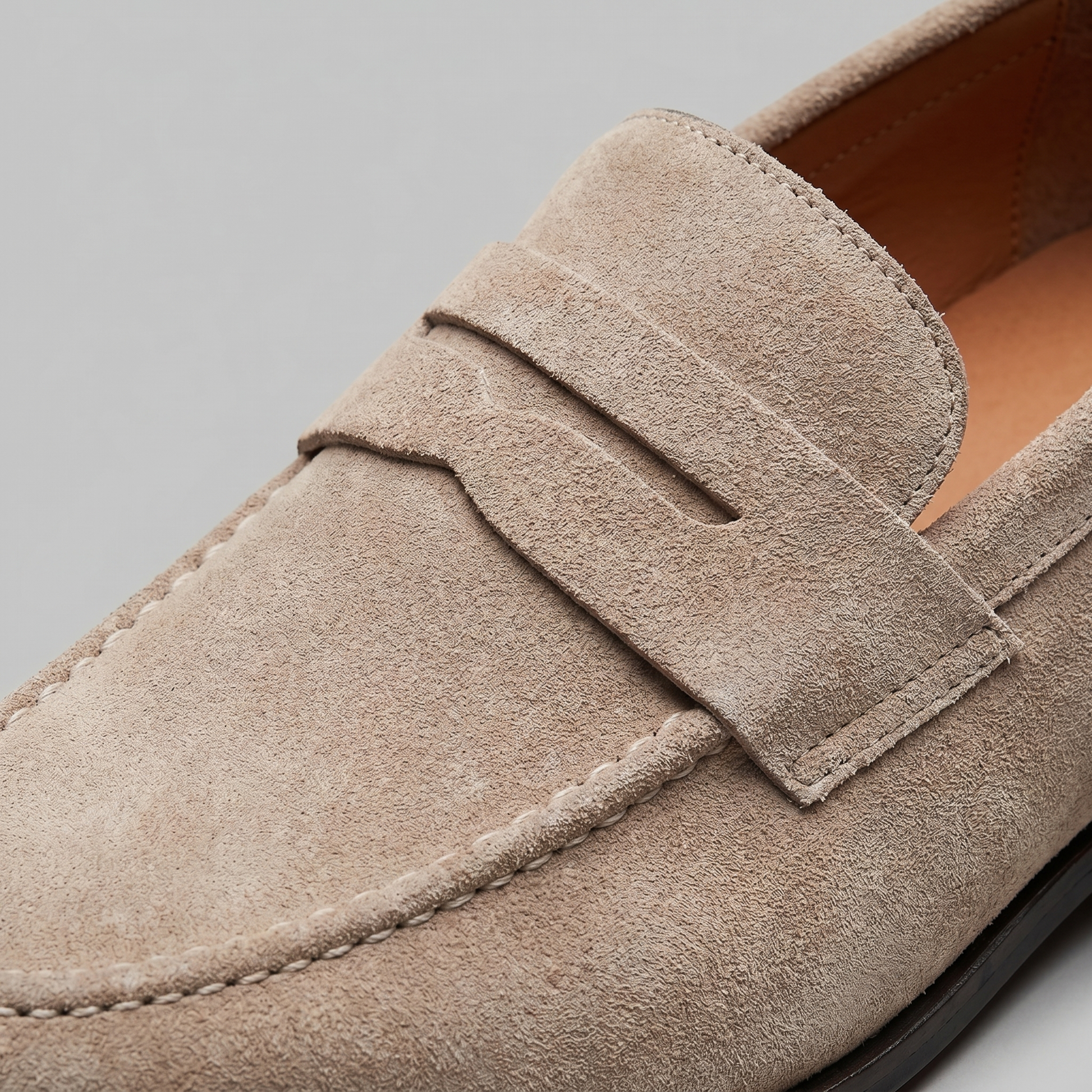 Men's Penny Loafers with Slip-On Design and Moccasin Seam Detail