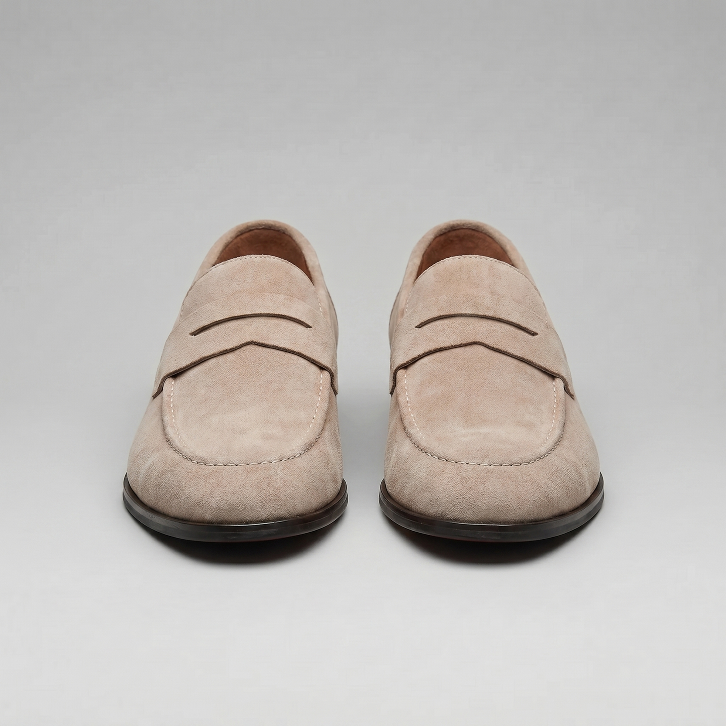 Men's Penny Loafers with Slip-On Design and Moccasin Seam Detail