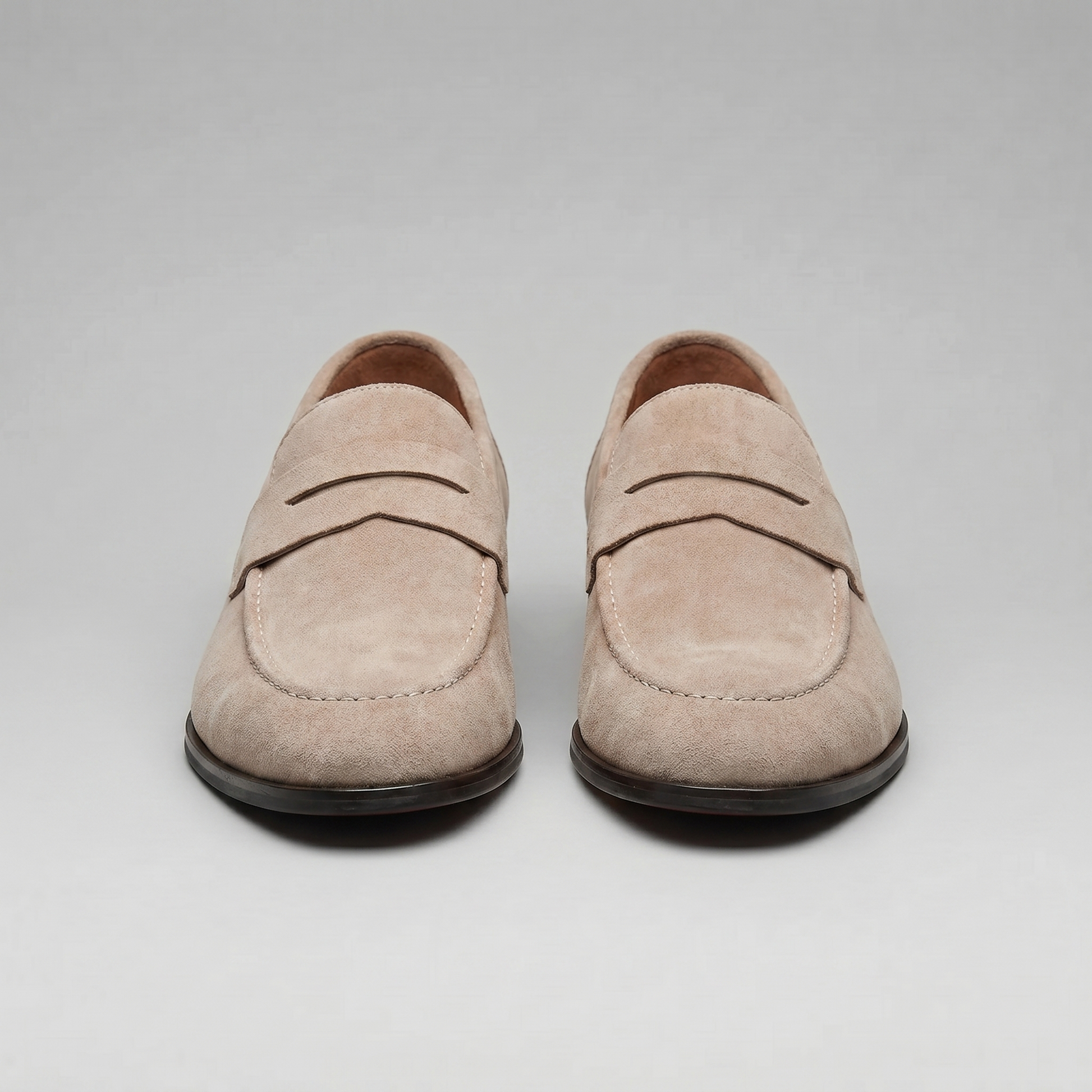 Men's Penny Loafers with Slip-On Design and Moccasin Seam Detail