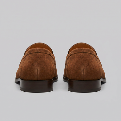 Men's Penny Loafers with Slip-On Design and Moccasin Seam Detail