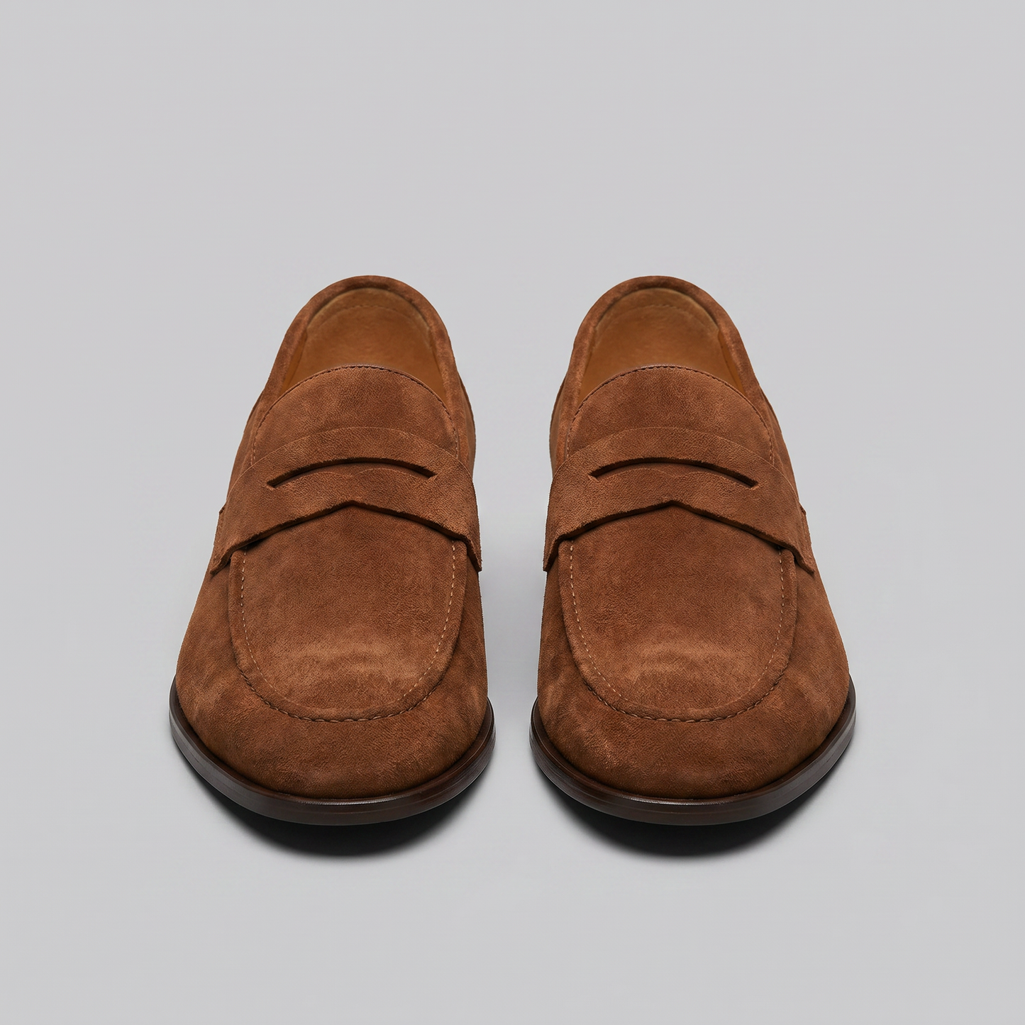 Men's Penny Loafers with Slip-On Design and Moccasin Seam Detail