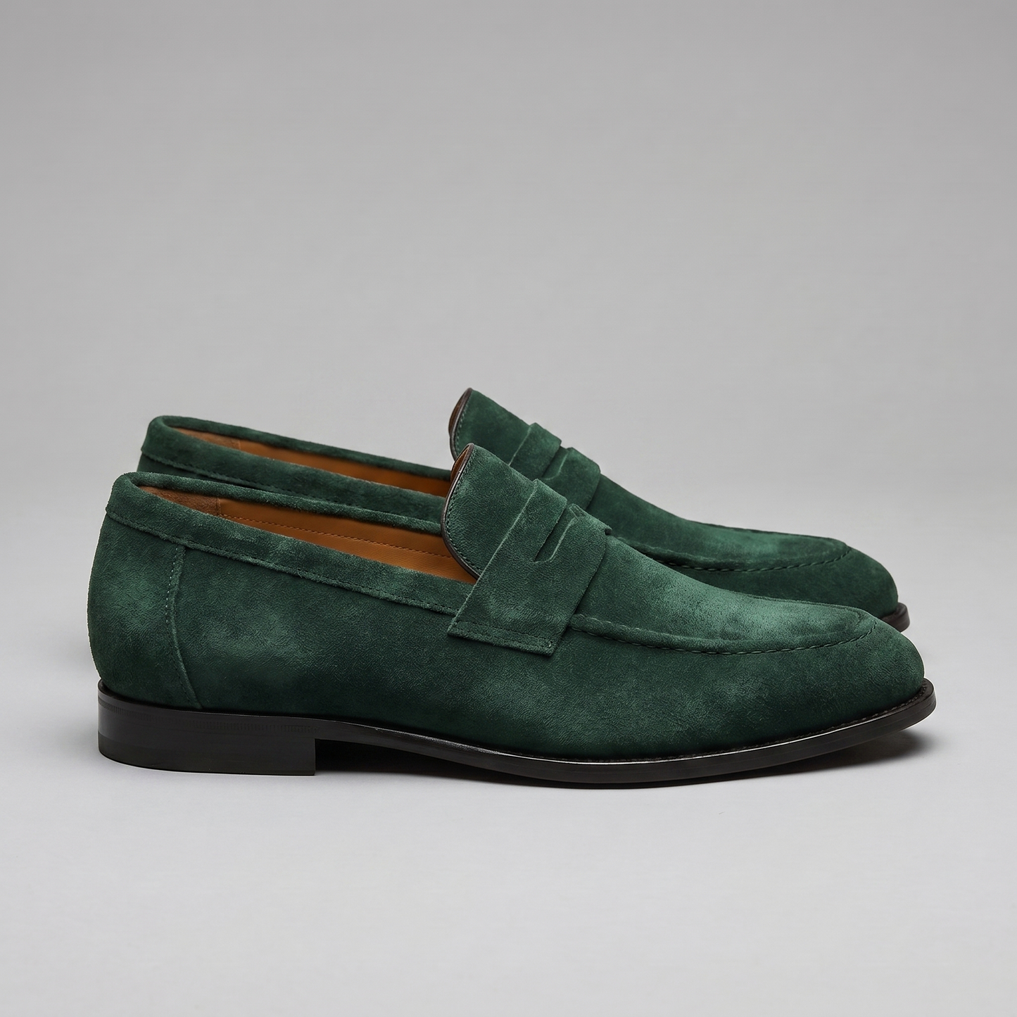 Men's Penny Loafers with Slip-On Design and Moccasin Seam Detail