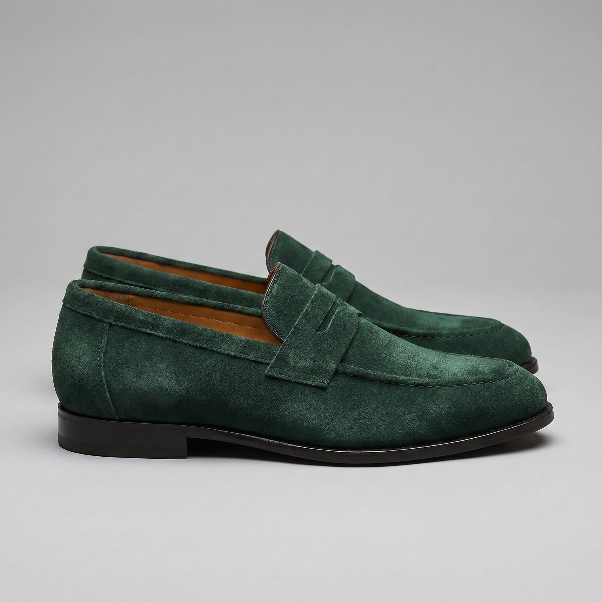 Men's Penny Loafers with Slip-On Design and Moccasin Seam Detail