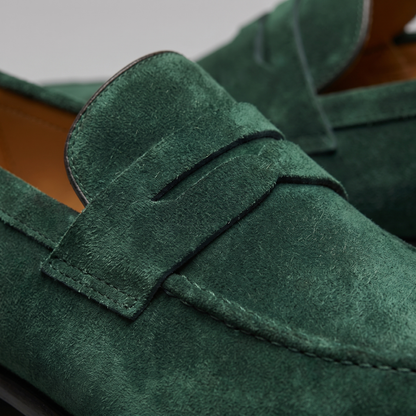 Men's Penny Loafers with Slip-On Design and Moccasin Seam Detail