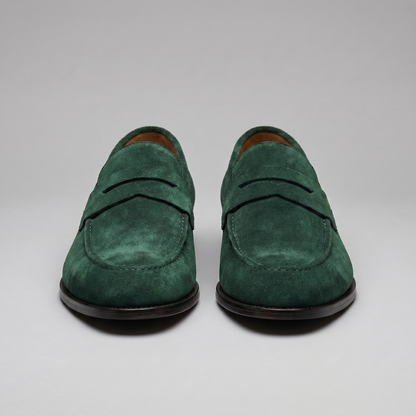 Men's Penny Loafers with Slip-On Design and Moccasin Seam Detail