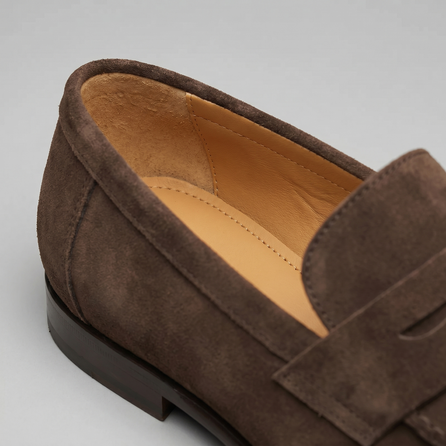 Men's Penny Loafers with Slip-On Design and Moccasin Seam Detail