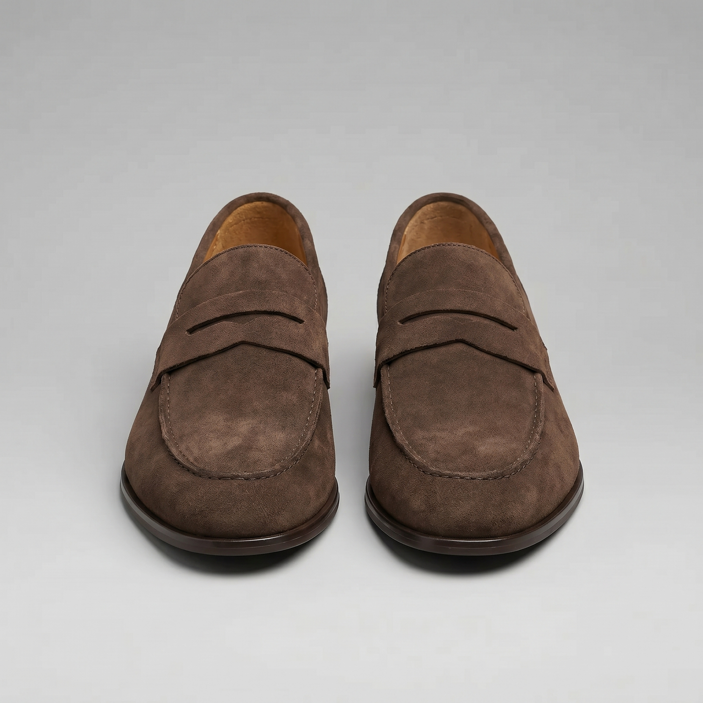 Men's Penny Loafers with Slip-On Design and Moccasin Seam Detail