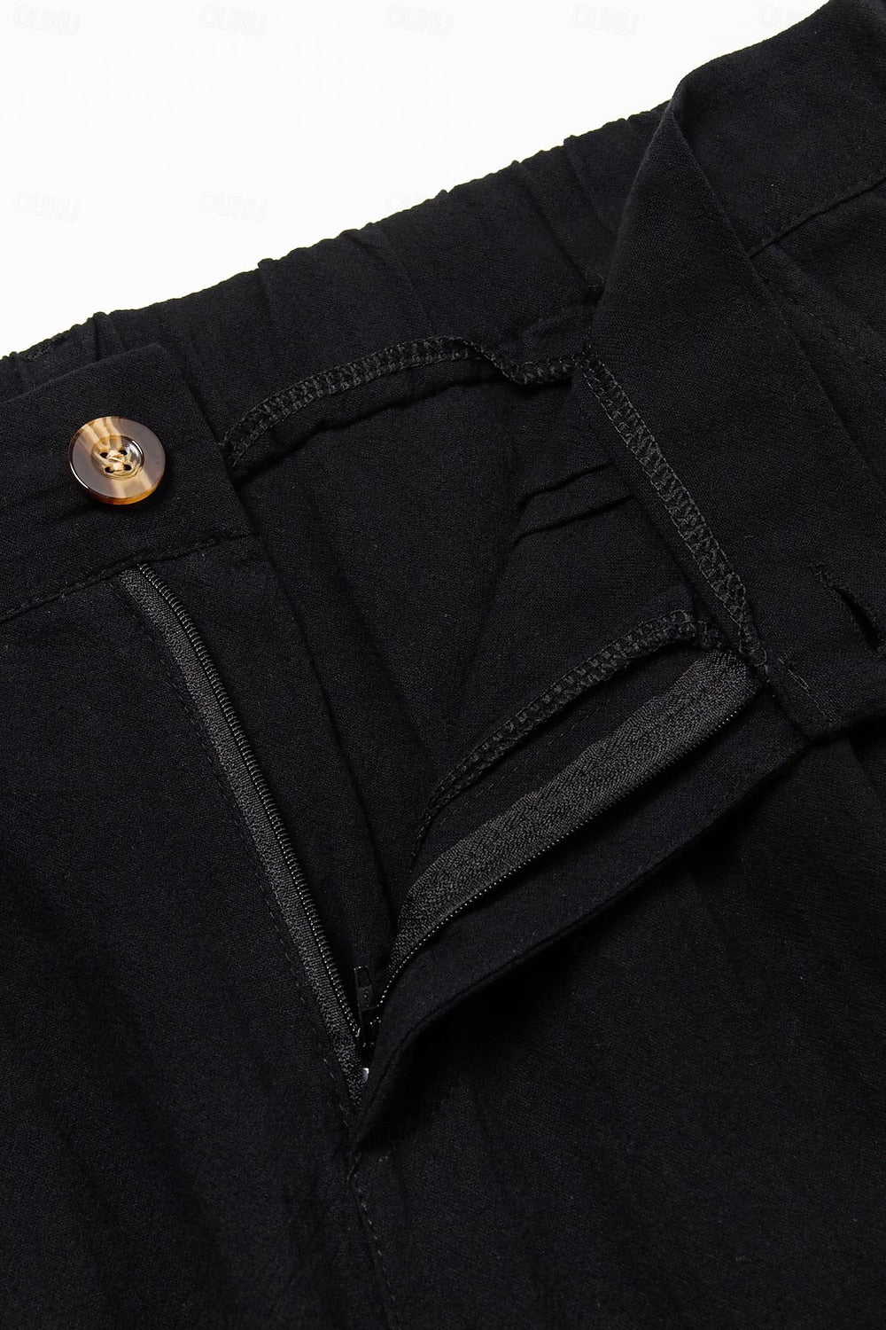 Men's Pleated Chino Shorts with Cuffed Hem and Side Pockets
