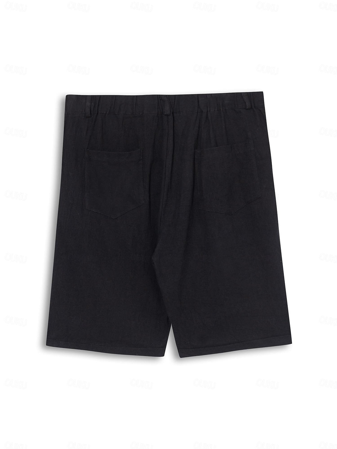 Men's Pleated Chino Shorts with Cuffed Hem and Side Pockets