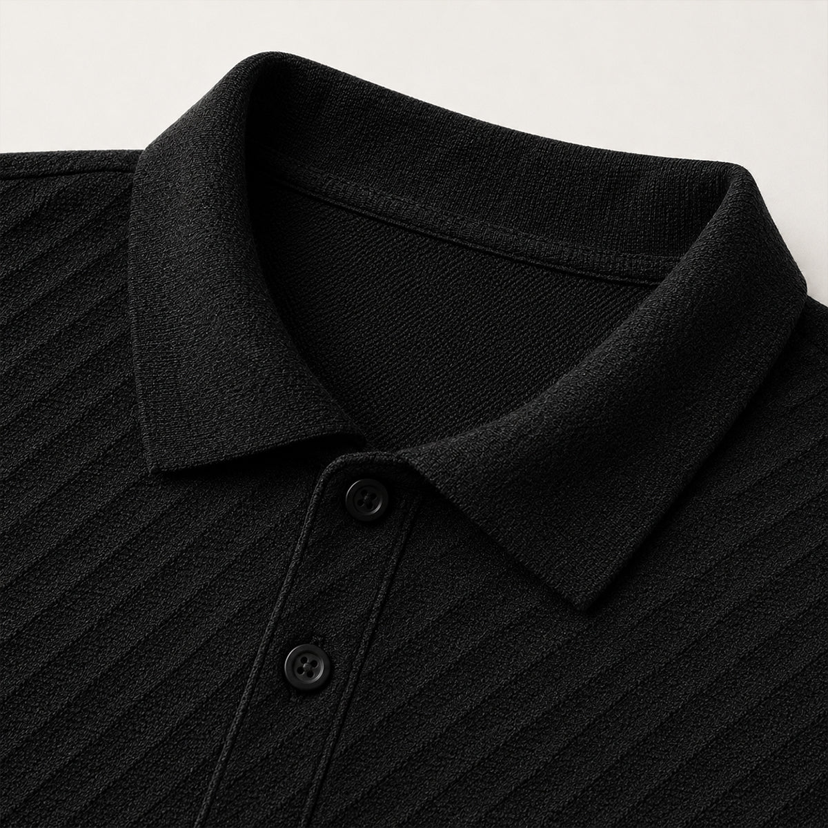 Men's Polo Shirt and Shorts Set Short Sleeve with Textured Pattern